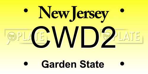CWD2 New Jersey License Plate