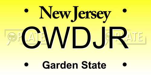 CWDJR New Jersey License Plate
