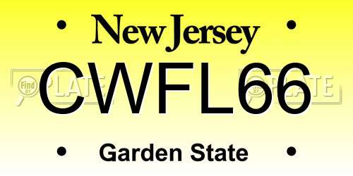 CWFL66 New Jersey License Plate