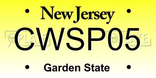CWSP05 New Jersey License Plate