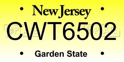 CWT6502 New Jersey License Plate