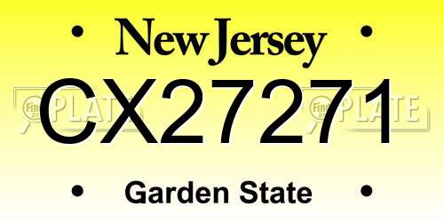CX27271 New Jersey License Plate