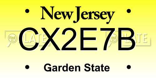CX2E7B New Jersey License Plate