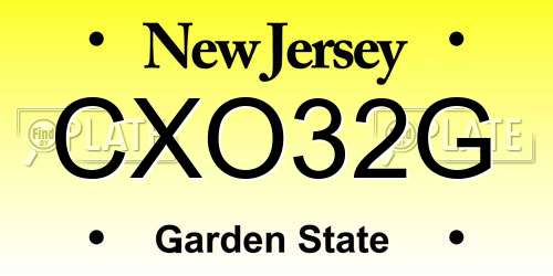 CXO32G New Jersey License Plate