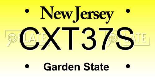 CXT37S New Jersey License Plate
