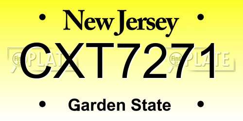 CXT7271 New Jersey License Plate