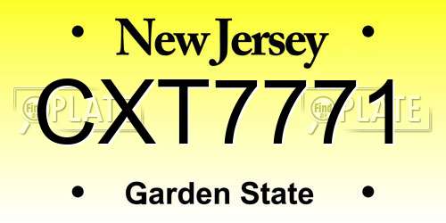 CXT7771 New Jersey License Plate