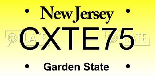 CXTE75 New Jersey License Plate