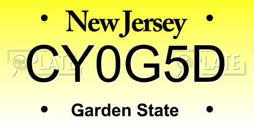 CY0G5D New Jersey License Plate