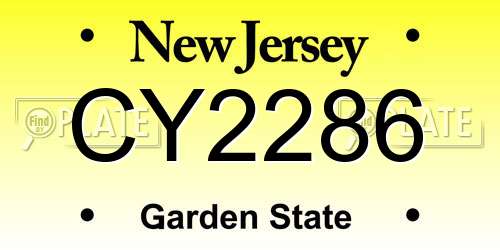CY2286 New Jersey License Plate