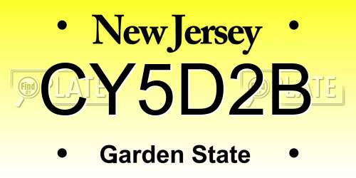 CY5D2B New Jersey License Plate