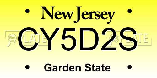 CY5D2S New Jersey License Plate