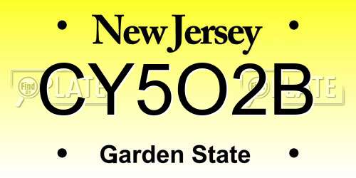 CY5O2B New Jersey License Plate