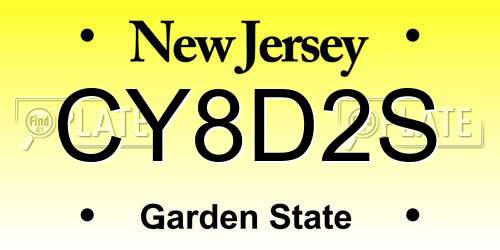 CY8D2S New Jersey License Plate