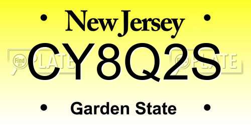 CY8Q2S New Jersey License Plate