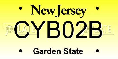CYB02B New Jersey License Plate