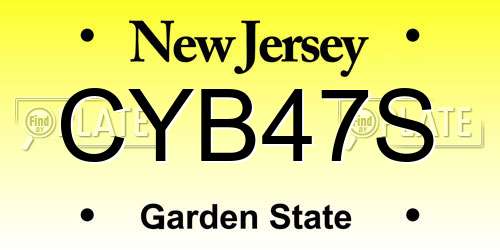 CYB47S New Jersey License Plate