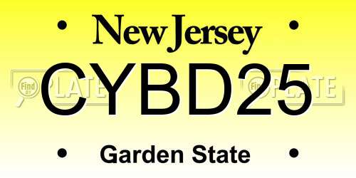 CYBD25 New Jersey License Plate