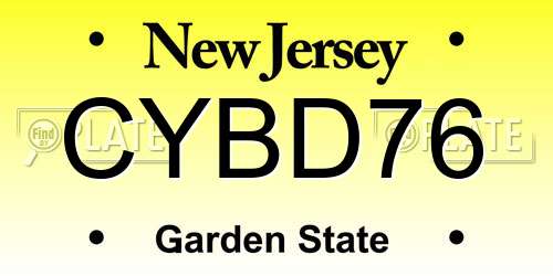 CYBD76 New Jersey License Plate