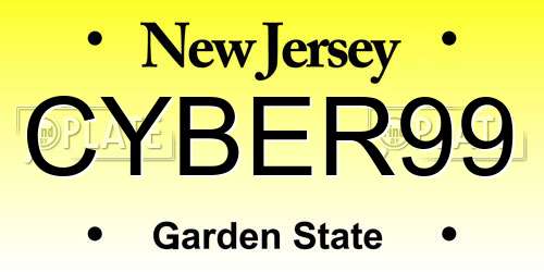 CYBER99 New Jersey License Plate