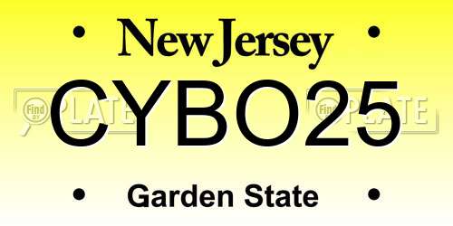 CYBO25 New Jersey License Plate