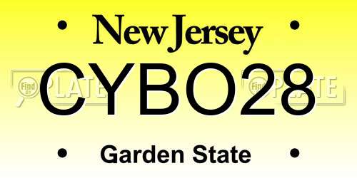 CYBO28 New Jersey License Plate