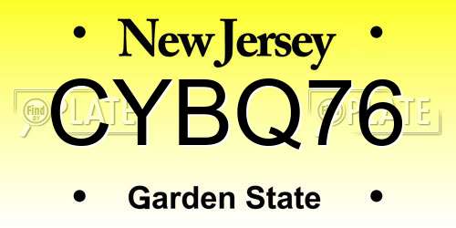 CYBQ76 New Jersey License Plate