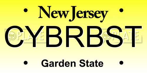 CYBRBST New Jersey License Plate