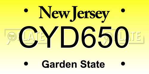 CYD650 New Jersey License Plate