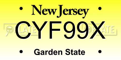 CYF99X New Jersey License Plate