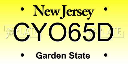 CYO65D New Jersey License Plate