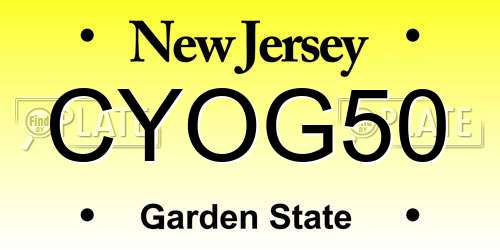 CYOG50 New Jersey License Plate