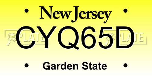 CYQ65D New Jersey License Plate