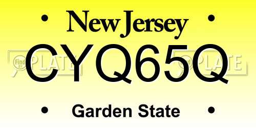 CYQ65Q New Jersey License Plate