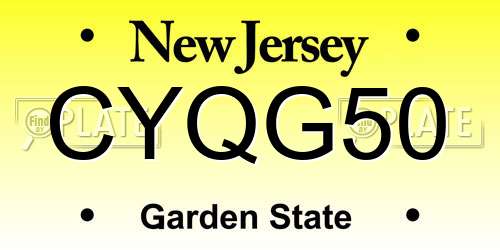 CYQG50 New Jersey License Plate