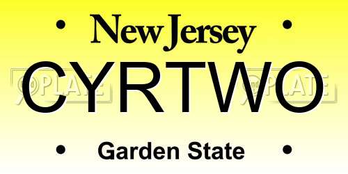 CYRTWO New Jersey License Plate