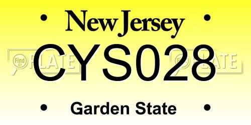 CYS028 New Jersey License Plate