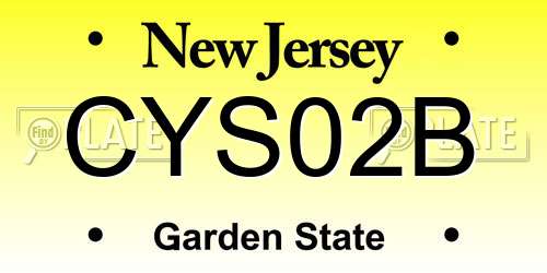 CYS02B New Jersey License Plate