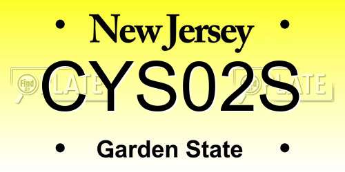 CYS02S New Jersey License Plate