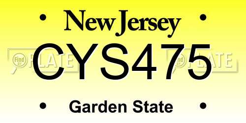 CYS475 New Jersey License Plate