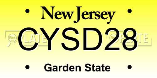 CYSD28 New Jersey License Plate