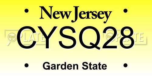 CYSQ28 New Jersey License Plate