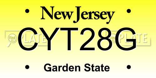 CYT28G New Jersey License Plate