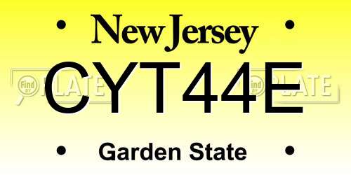 CYT44E New Jersey License Plate