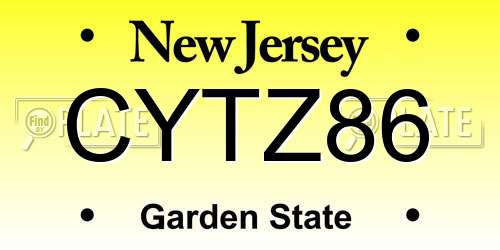 CYTZ86 New Jersey License Plate