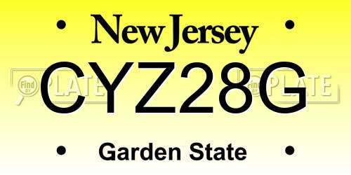 CYZ28G New Jersey License Plate