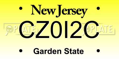 CZ0I2C New Jersey License Plate