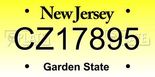 CZ17895 New Jersey License Plate