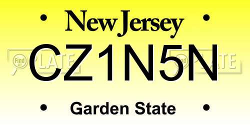 CZ1N5N New Jersey License Plate