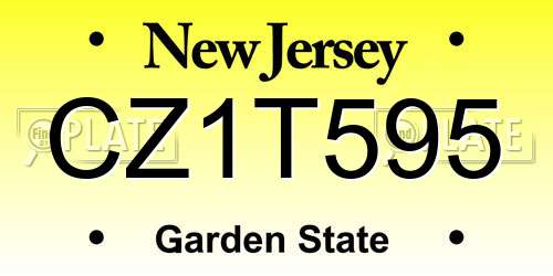 CZ1T595 New Jersey License Plate
